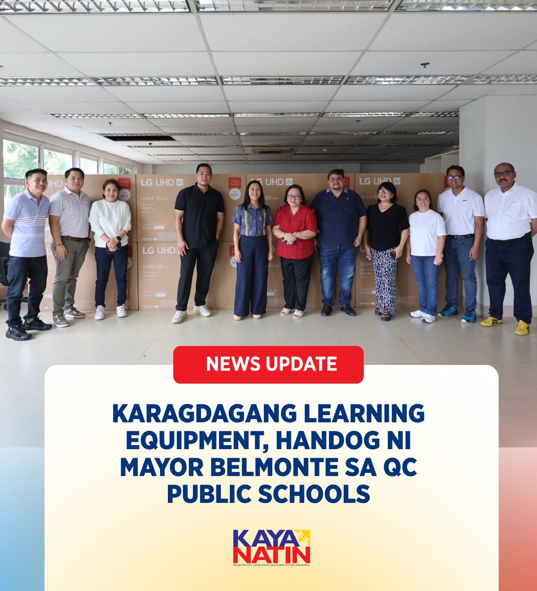 Patuloy na isinusulong ni Kaya Natin! Chairperson at Mayor Joy Belmonte ang dekalidad at modernong edukasyon sa Quezon City sa pamamagitan ng mga bagong kagamitang ipapamahagi sa mga pampublikong paaralan doon. 

#KayaNatinPH