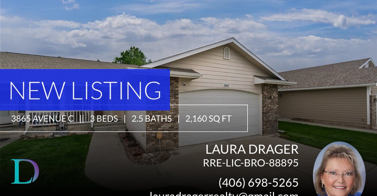 ldrager's tweet photo. 📍 New Listing 📍 Take a look at this fantastic new property that just hit the market located at 3865 Avenue C in Billings. Reach out here or at (406) 698-5265 for more information

Laura Drager
Drager Real Estate
406-698-5265 https://t.co/Qo7G566FHo https://t.co/U23rq4U7DQ