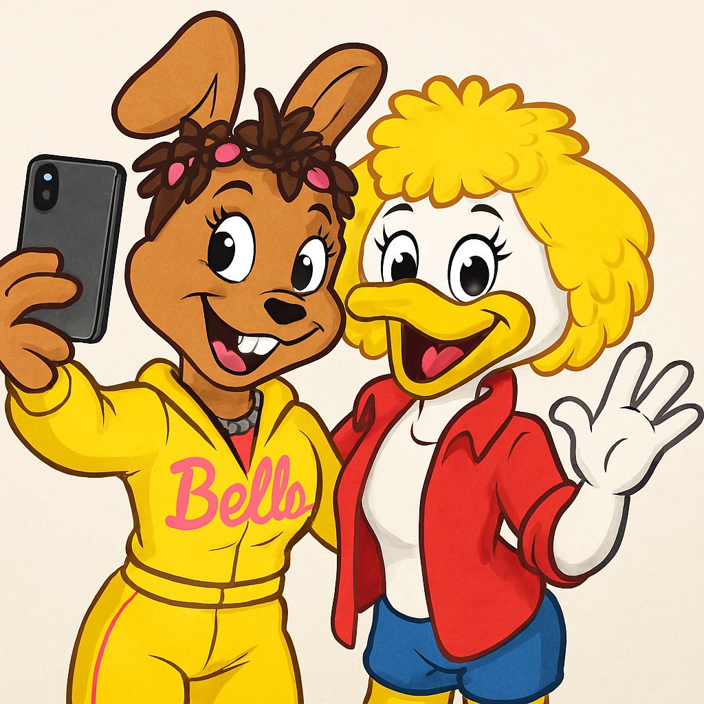 Nutgirl3A's tweet photo. Avenger Helen and avenger Bella having selfies #chuckecheese #helenhenny #bellab #bellabunny #avengerhelenhenny #avengerbellab #avengerbellabunny #girls #besties #selfies #copilot #ai #aiart #chuckecheeseavengerera #avengerera #chicken #bunny https://t.co/gC56HnUU7B