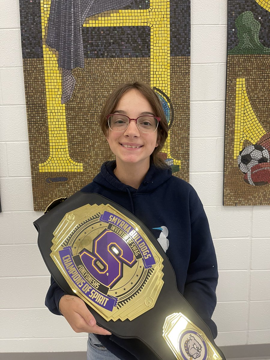 Our student of the week for August 11 is Annabelle Doe! This summer, Annabelle went to Germany to compete with Team USA at the World Championship for F3D Pylon Racing. She posted her best time AND came home with the GOLD! We are so proud of her! #OnlyOneSHS 💜 <a href="/SmyrnaBulldog/">Smyrna Bulldog</a>