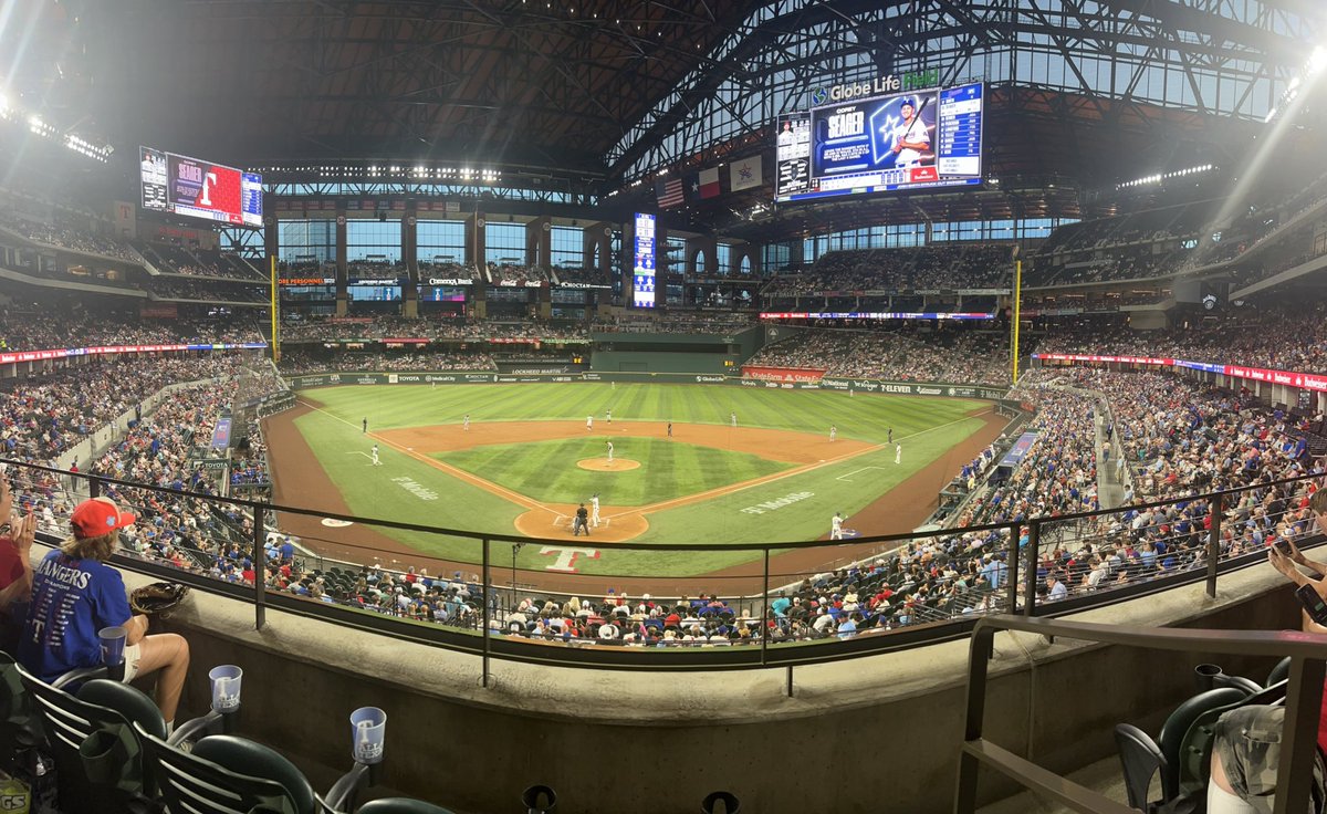 4017Crimson's tweet photo. Mariachi Monday’s at the @Rangers game.  Cool view from behind the PA booth.  #2025baseballtour https://t.co/0cP1EheCKD