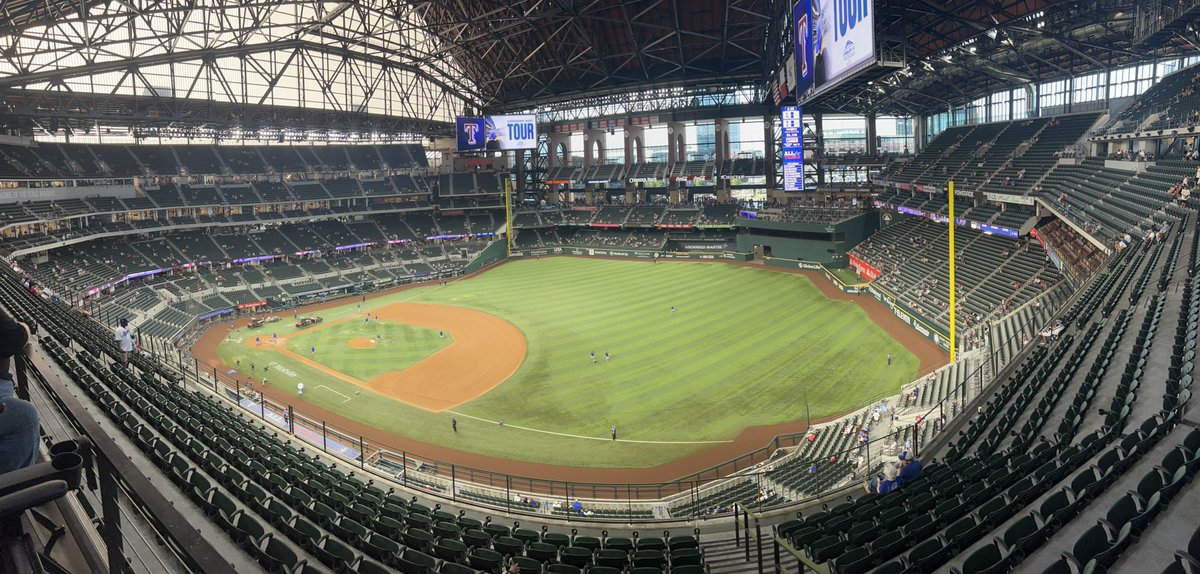 4017Crimson's tweet photo. Mariachi Monday’s at the @Rangers game.  Cool view from behind the PA booth.  #2025baseballtour https://t.co/0cP1EheCKD
