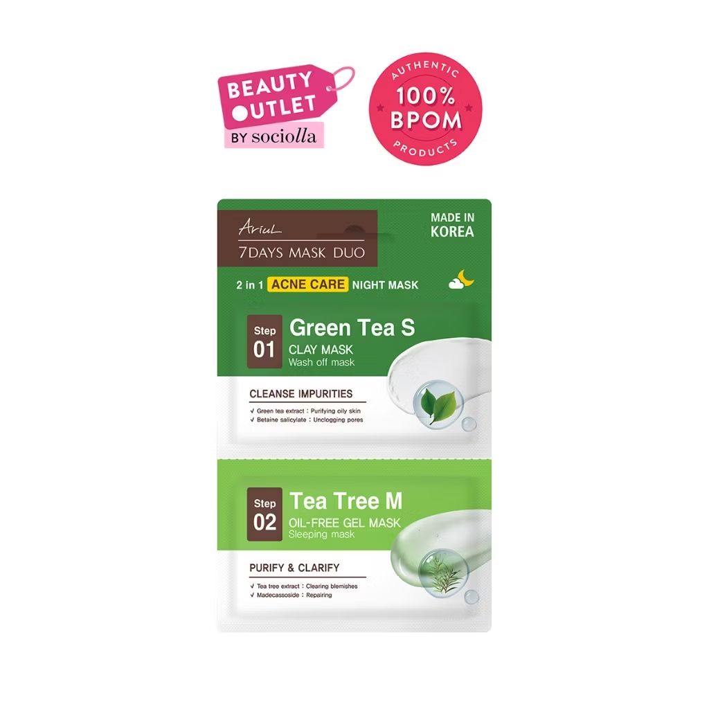 tiralia's tweet photo. Cek [Clearance Sale] Ariul 7Days Mask Duo 2 in 1 Acne Care Night Mask - Edit by Sociolla dengan harga Rp6.600. Dapatkan di Shopee sekarang! https://t.co/tD3TZUerdg https://t.co/6XtvdHqc6m