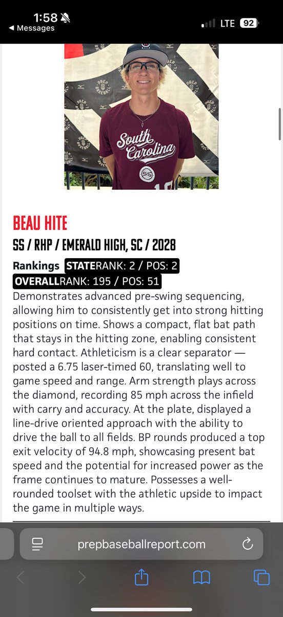 Another thank you to <a href="/PrepBaseball_SC/">Prep Baseball South Carolina</a> for the hitting write-up this time! Much love! #blessed