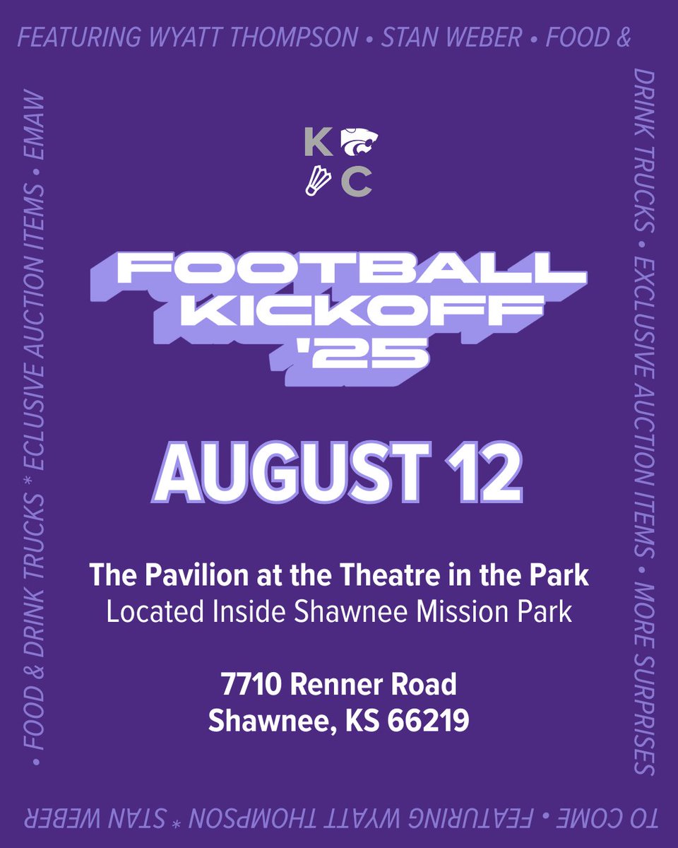 TOMORROW! Don't miss the BIGGEST Football Kickoff yet! Here's everything you need to know 🧵#EMAW 

📌: Pavilion at the Theatre in the Park
⏰ 5 PM Happy Hour (6:30 Program) 
🎤 Wyatt Thompson, Stan Weber, Curry Sexton 
🥤🌮 Food &amp; Drink Trucks
🎟️ Raffle and Silent Auction Items