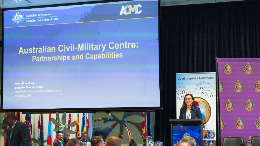 Environmental security is key to strengthening regional resilience. ACMC presented on emerging regional civil-military initiatives at the 2025 Indo-Pacific Environmental Security Forum (IPESF) in Brisbane this week. <a href="/cfedmha/">CFE-DM</a>  <a href="/CJLOG_ADF/">Joint Logistics Command</a>