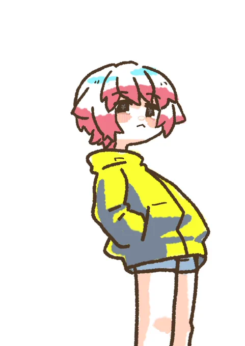 昨日書いていた落書きちゃん 骨盤ズレるだろって立ち方好き