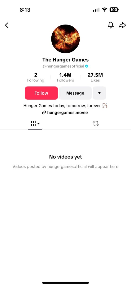 Si accedes a la cuenta de TikTok de Los Juegos del Hambre desde EE. UU., puedes ver todos los vídeos. ¿Desde otro país? Nada. ¿Se ha convertido EE. UU. en Panem? ¿Se trata de un mensaje?