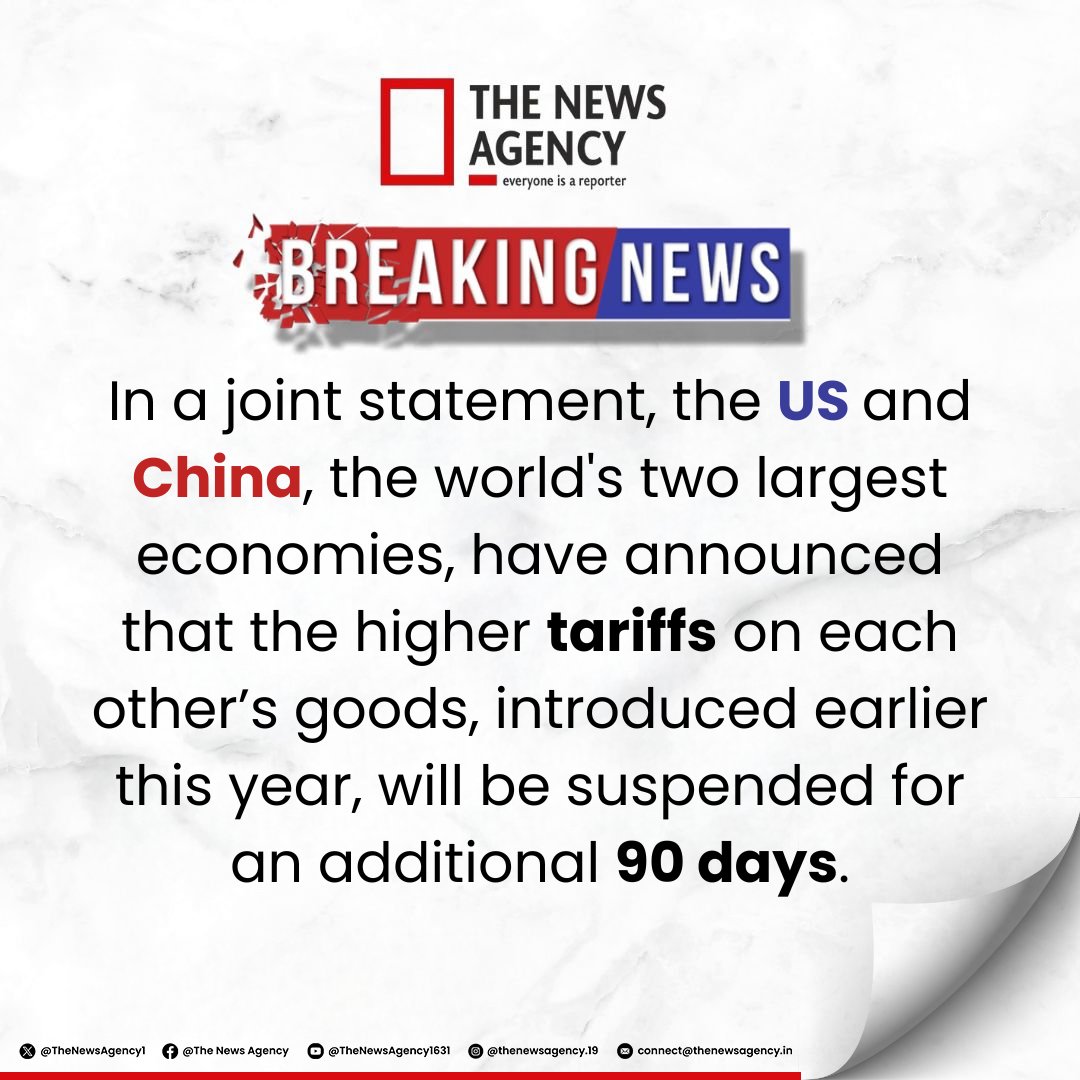 TheNewsAgency1's tweet photo. #China #USA #TrumpTariffs #TariffPolicy #TariffsTAXES #TradeDeal #BreakingNews @CommerceGov @USA_China_Talk @MFA_China https://t.co/p2SQucULYl
