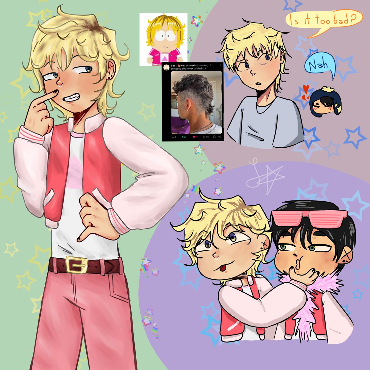 juaniixi_'s tweet photo. Yeah soo this is a quick one,maybe i'll detail and finish it someday?? Also the haicut idea was from @tweerkrs_ from years ago maybe lol i've been saving it. Happy tweekweek! #TweekWeek2025 https://t.co/ZeiYfReDGu