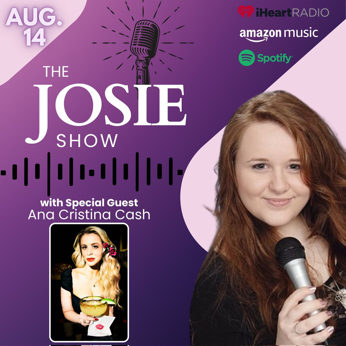 This Thursday on The Josie Show our special guest is <a href="/anacristinacash/">Ana Cristina Cash</a>. You will be able to listen at iHeartRadio, Spotify, Amazon Music, or JosieShow.com.