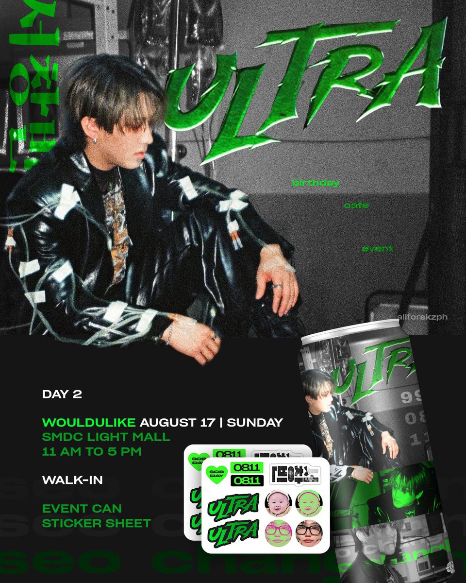 allforskzph's tweet photo. 𝑼𝑳𝑻𝑹𝑨 💥
【 𝙘𝙝𝙖𝙣𝙜𝙗𝙞𝙣 𝙗𝙞𝙧𝙩𝙝𝙙𝙖𝙮 𝙘𝙖𝙛𝙚 𝙚𝙫𝙚𝙣𝙩 】

Wasn’t able to pre-register? Don’t worry because we have available airholder/cans on d-day for those who want to WALK-IN! 

🧪 Aug 16, 2025
 MOD Coffee | 10AM-5PM

💚 Aug 17, 2025
 WouldULike SMLM | 11AM-5PM

*Until supplies last

#ULTRA_Changbin_day
#HappyChangbinDay 
#Events_by_AllForSKZ