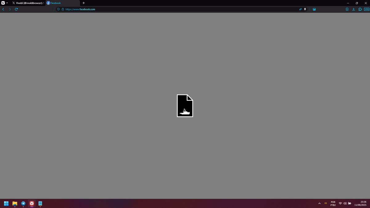 Rudipomp's tweet photo. @vivaldibrowser Facebook page crashes after being open for a few minutes on Vivaldi. What could be causing it? The browser is at the current version. https://t.co/aETCxMgIlK