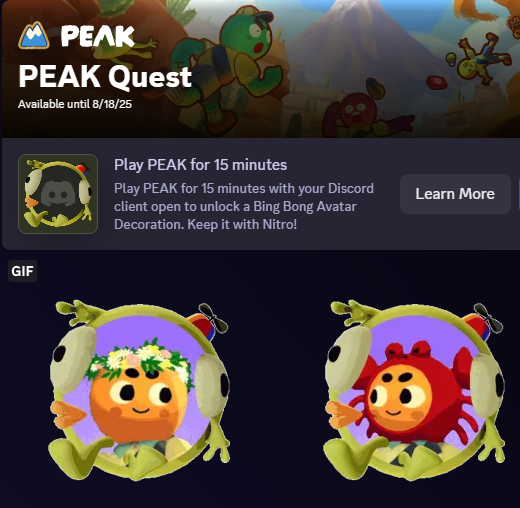 [PEAK 신규 지역 업데이트 - MESA]
500만장+ 팔린 등산 게임 PEAK가 38% 세일 중이다냥
신규 업데이트와 이벤트 소식도 가져왔다냥

- 신규 지역 MESA 추가
- 10개 신규 뱃지 추가
- 신규 아이템 추가
- 디스코드 퀘스트(8월 17일 까지)

🏔️찜하고 있었다면 지금 겟하라냥
store.steampowered.com/app/3527290/PE…