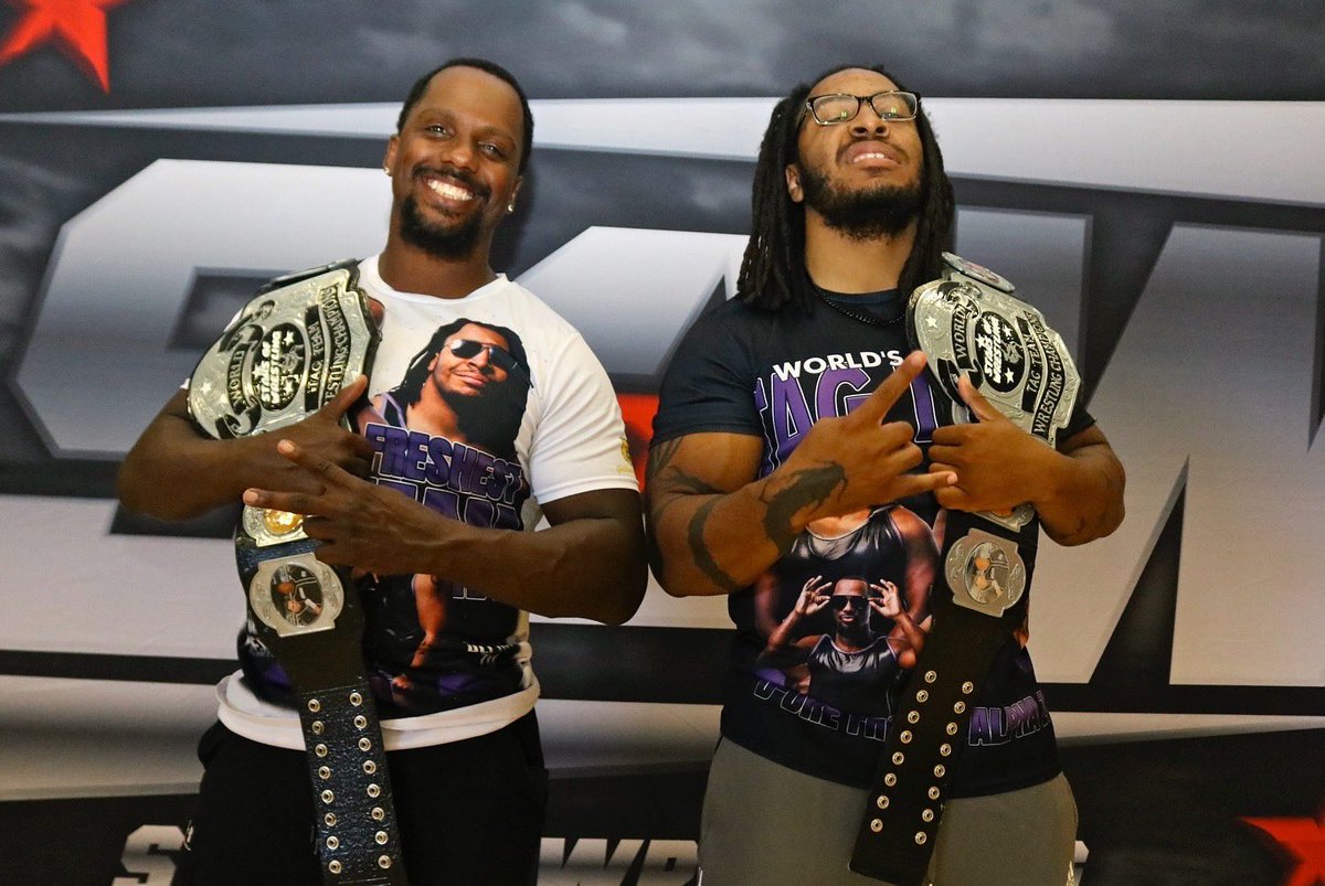 Backstage with the SOW Tag Team Champions “Too Fresh” D Dre Fresh &amp; Alpha Zo at <a href="/SOWrestlingCali/">StarsofWrestling</a> “Grapplr’s Paradise” in Alameda, CA. (8/9/25)
#MikeyNolanPhotography