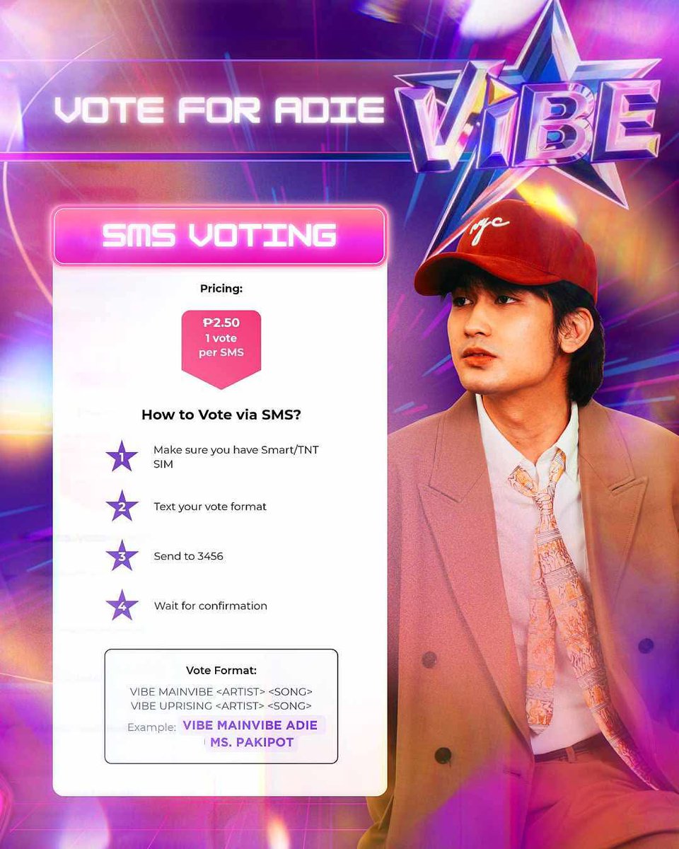 TeamAdmoure's tweet photo. [🗳]  VibePH Music Chart Countdown

Exciting news! VibePH, a music chart countdown, has just launched! 

Adie is nominated and he definitely deserves to be featured in the top charts ✨
️ https://t.co/D8jlH0sXNT