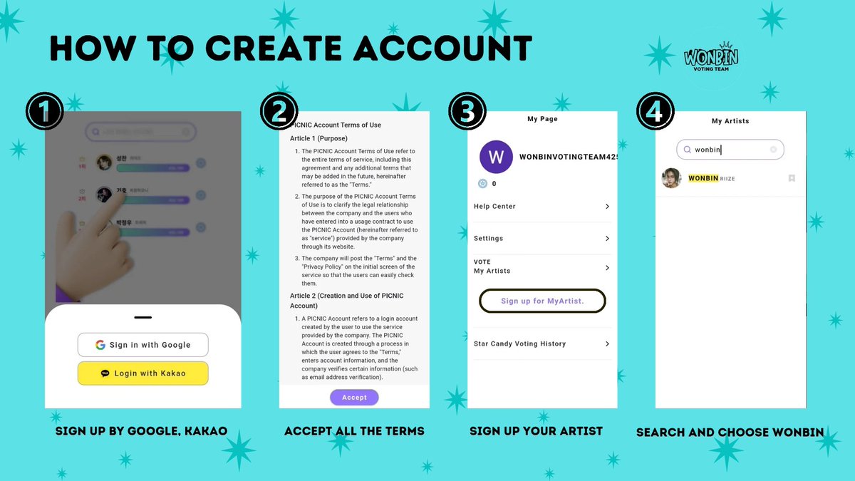 WONBIN VOTING TEAM (@wonbin_votingtm) on Twitter photo 🔸HOW TO CREATE ACCOUNT 🔸 🔸HOW TO CREATE ACCOUNT 🔸