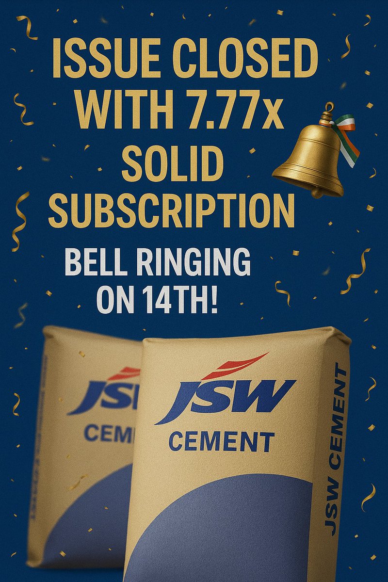 JSW Cement’s India IPO fully booked — bell to ring on August 14.