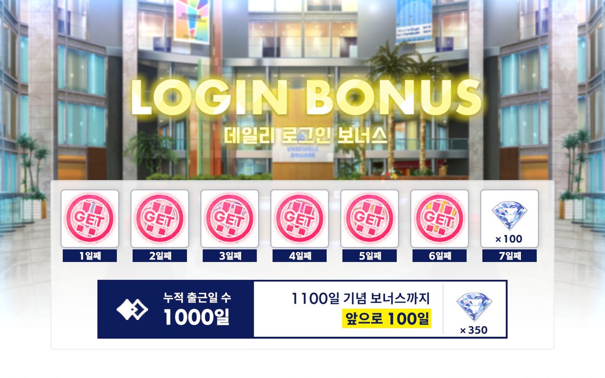 ES 출근 1000일차!!!!

한뮤직 사전예약부터 해서 두근두근 게임 다운받았을 때가 엊그제 같은데...

도중에 휴덕하면서 겜 접속 안 했던 시기가 있어서 실제 앙스타 해온 시간과 차이나는 게 아쉬워요... 게임을 좀 성실하게 할 걸