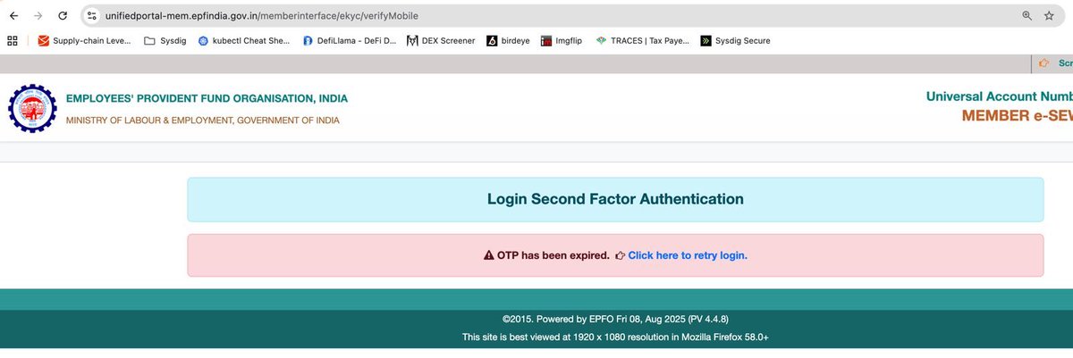 IamTaradutt's tweet image. @socialepfo Your web portal needs urgent improvement. Just received the OTP, but the page where I’m supposed to enter it had already expired. This makes login frustrating. 
Please fix the OTP flow and user experience on your site.

#EPFO #UserExperience #WebPortal #DigitalIndia…