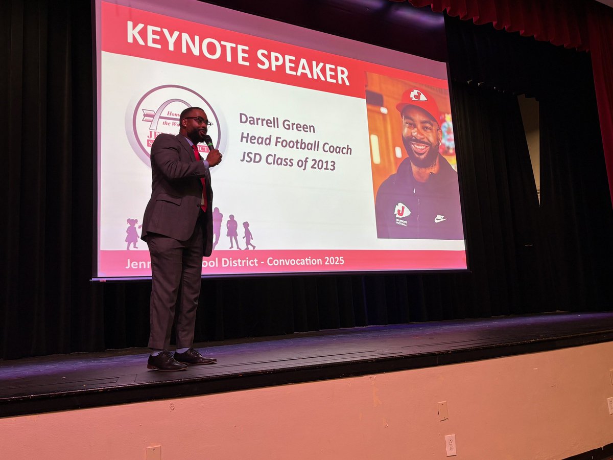 Coach Darrell Green (@coachdgreen_) on Twitter photo 12 years ago when I graduated from Jennings HS, I didnβt imagine standing on stage and being the keynote speaker at my Alma Materβs Convocation π₯Ή
It truly meant a lot that our superintendent Dr. Knight believed in the vision enough to allow me to share what D.N.A means for the 12 years ago when I graduated from Jennings HS, I didnβt imagine standing on stage and being the keynote speaker at my Alma Materβs Convocation π₯Ή
It truly meant a lot that our superintendent Dr. Knight believed in the vision enough to allow me to share what D.N.A means for the