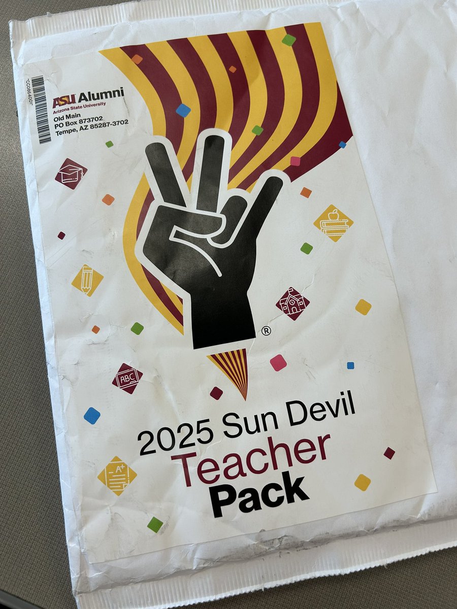 sorlowski82's tweet photo. Let’s Goooooo!!!! Thanks @ASU !!! #forkemdevils #sundevilteacher 🔱😈 https://t.co/4avXmqaZr0