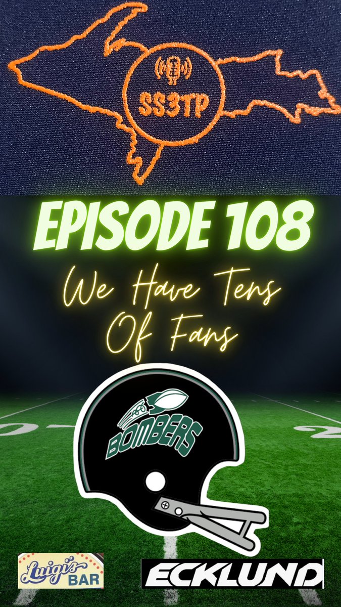 Episode 108 is out and Kerry Ecklund joins SS3TP to share an amazing football story.  #10sOfFans <a href="/luigicalumet/">Luigis Bar</a> #kerryecklund @arenafootball #UPSHOF
open.spotify.com/episode/2pNtFo…