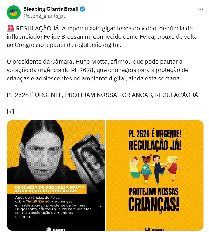 A Real é que a Esquerda nunca se importou com a sexualização infantil.  Usaram isso de pauta pra regular as redes sociais, igual falaram dos crimes no Discord.  Bem na época que o #PLDaCensura estava pra ser votado. 🤡🤡🤡🤡🤡🤡🤡🤡🤡🤡🤡