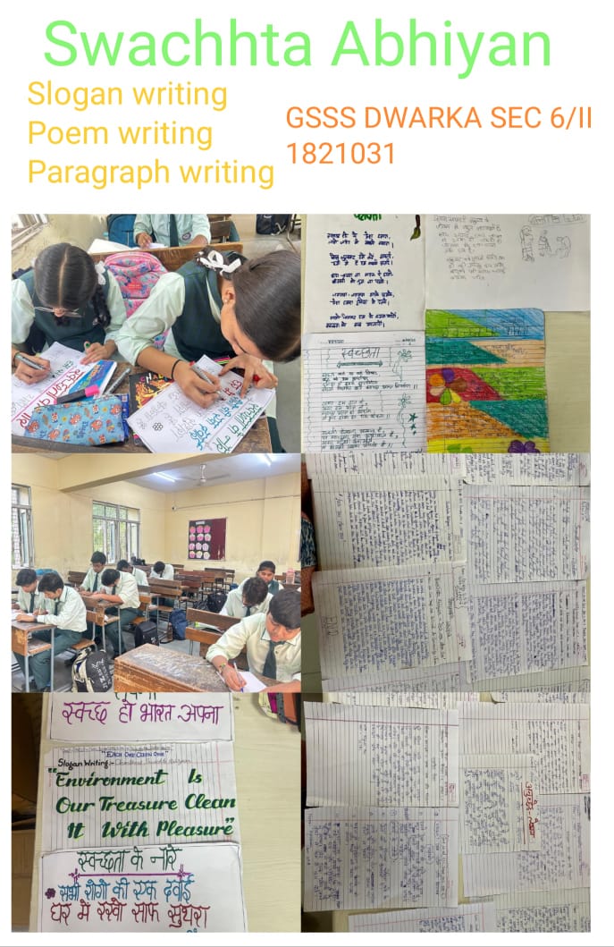 school6dwarka's tweet image. Swacchta Abhiyan at Govt Co Ed Senior Secondary School Sector 6 Site 2 Dwarka Delhi 
#sloganwriting
#poemwriting
#paragraphwriting
@ashishsood_bjp @CMODelhi @gupta_rekha @narendramodi