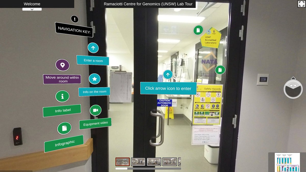 martinalexsmith's tweet image. 🥱 Bored during #ScienceWeek2025? 
🥼 Want to go on an adventure from the comfort of your pyjamas? 
🧪🧬Why not go on an immersive &amp;amp; interactive virtual tour of a #Genomics #Lab? 
Wander around the @ramacgenomics Centre with impunity here ➡️ tinyurl.com/mr2cj4rj
#UNSWscience