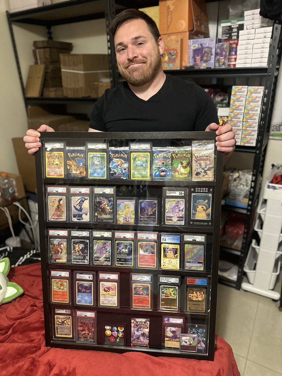Catscollecttcg's tweet photo. Let’s bring some positivity onto the timeline! 

 Comment about your favorite card in your collection and why! (Also retweet.)

I’ll pick two people to win some store credit :)

Right now even though it’s a lame answer would probably be the Pika/cram promos. It’s the first thing I bought myself from the business.

At 32 outside of a good job I didn’t really have hobbies or interests. I moved from thing to thing once I got a little bored. But with me returning to Pokemon in 2023 as a collector and a player, I made enough to take myself abroad to visit Japan, and then again in February of this year. That’s when I took the leap to start the business. I sold even my prized possession (Moon kitty) to bank on this business and well, it turned out all right. It’s never too late to follow what you believe in, it might take you YEARS of trying everything under the sun to find out what you really want to do, but once you find it and succeed, it’s a indescribable feeling. 

Doing this for 48 hours because I hope I hear more amazing stories. Because as much as Pokémon is just a billion dollar children’s franchise. It has bonded so many amazing friendships.