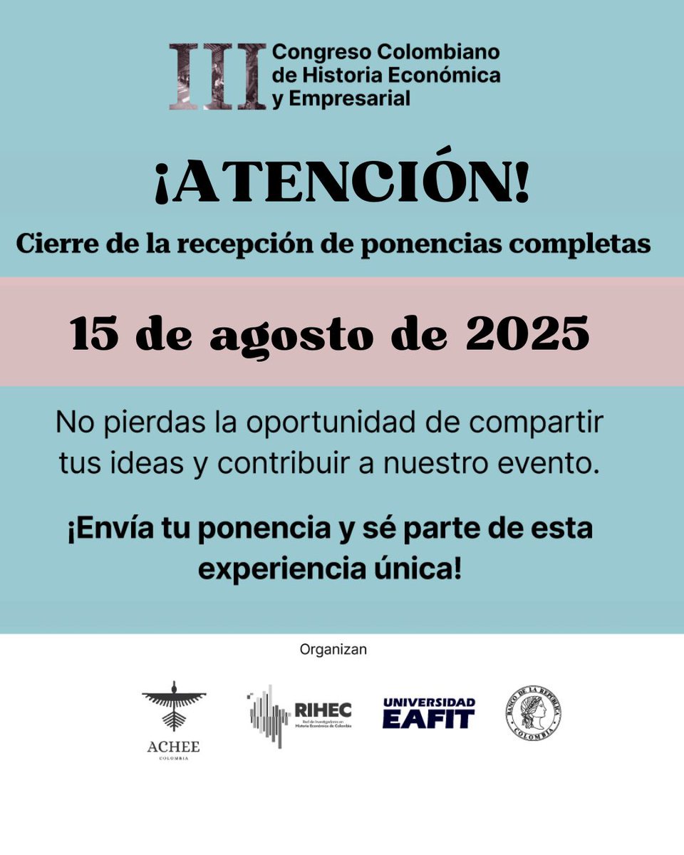 📢 ¡Atención investigadores e investigadoras!
Fecha límite: 15 de agosto de 2025
Si eres joven investigador/a y participas por primera vez, postúlate al Premio a la mejor primera ponencia Info: asocolhee.com/premio