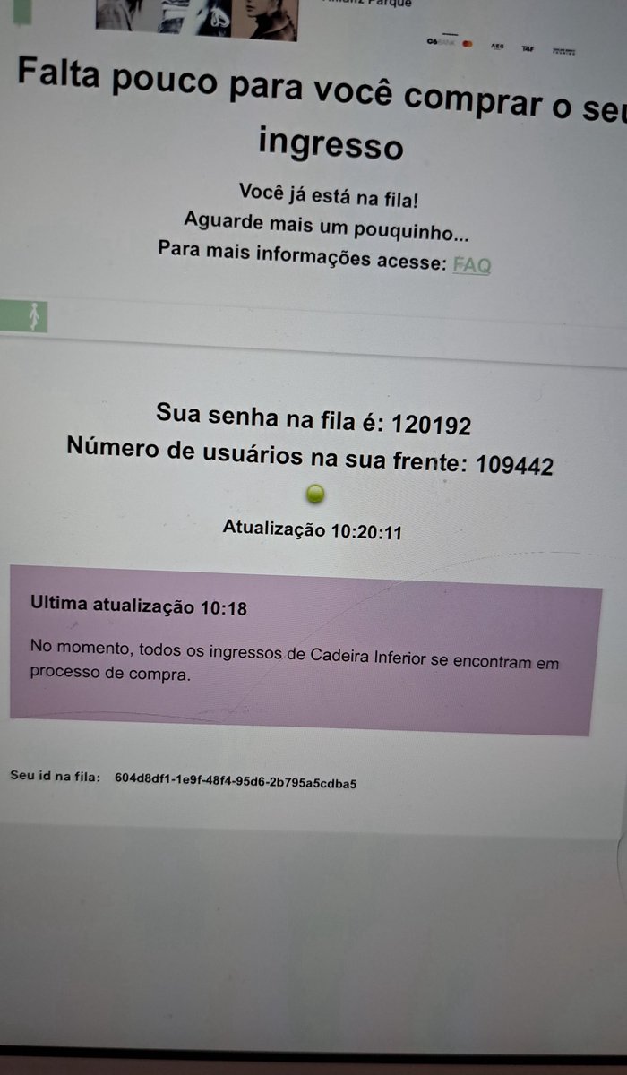 tá podendo entrar na fila pra tour ts12 já?