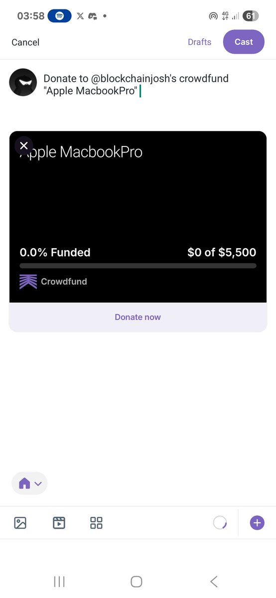 You can crowd fund me on farcaster