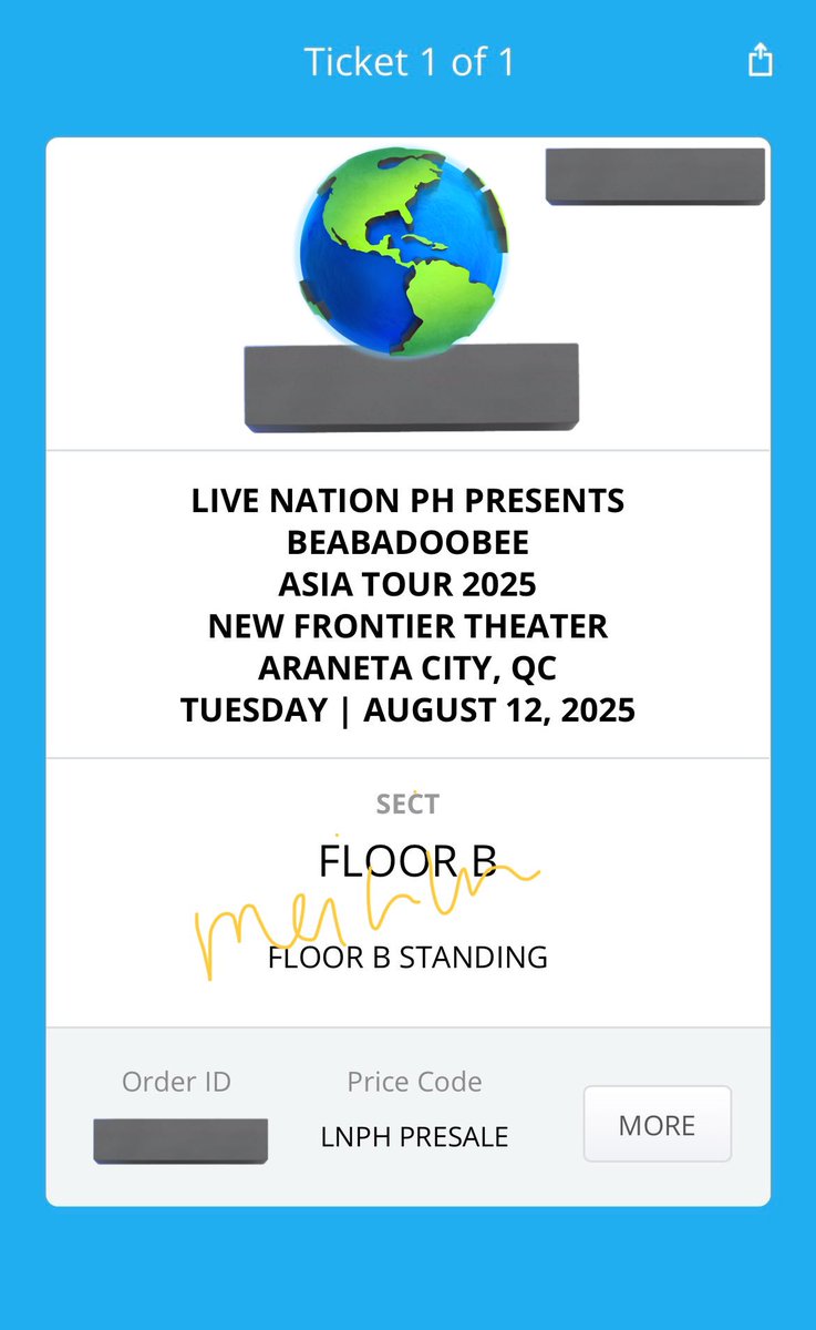 inch check: wts x1 beabadoobee day 1 floor b tickets 

rfs: inaaway ko si mama, ayown di pinayagan 😭

— willing to send proof and all 
— dm me if ur interested