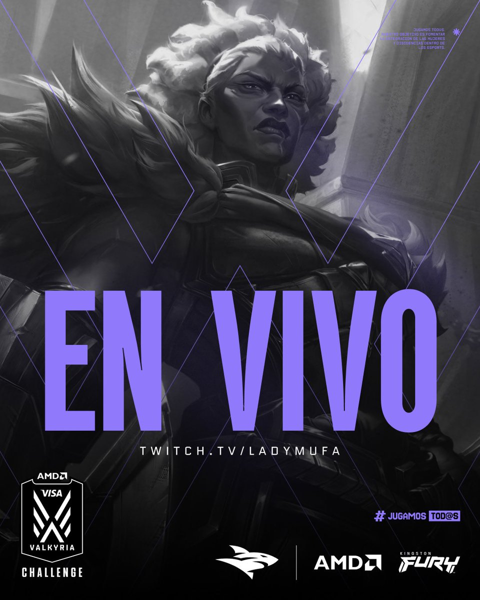 Comienza la primera jornada del AMD Visa Valkyria Challenge! ⚔️

🎙️Vení a vivirla junto al emocionante relato de <a href="/EritraJinx/">Erιtrα Powder Jinx ✨</a> y <a href="/Lilynn02/">Li ✧ #LTASul</a> 

<a href="/teamisurus/">Isurus</a> <a href="/AMDGaming/">AMD Gaming</a> <a href="/KingstonLatam/">Kingston Latam</a> <a href="/VisaMX/">Visa Mexico</a>