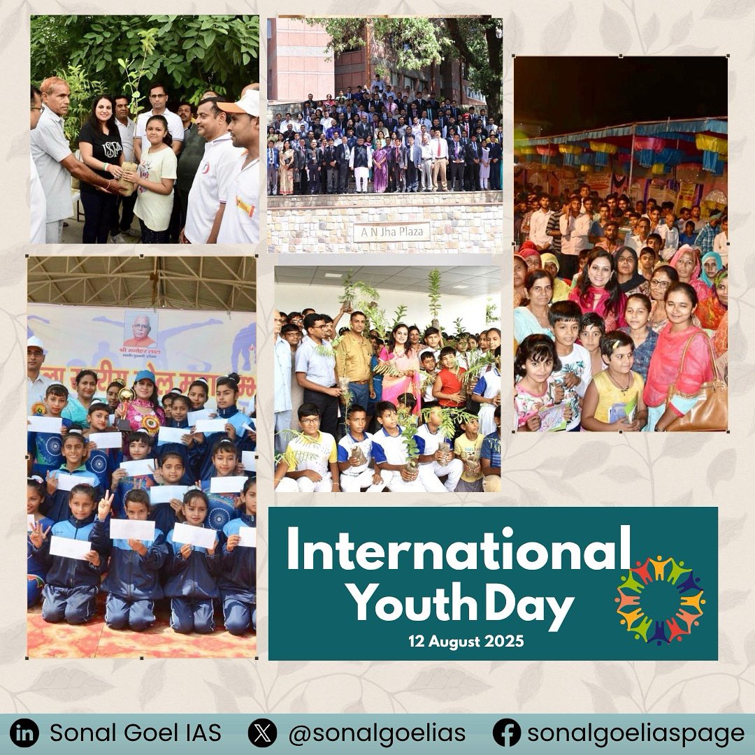 Sonal Goel IAS 🇮🇳 (@sonalgoelias) on Twitter photo Our youth are the heartbeat of the nation — dream big, act with purpose, and shape India’s future 🌎✨
With the right skills, education, and opportunities, they can build the India of their dreams💡🇮🇳
#YouthEmpowerment #NationBuilders #InternationalYouthDay 
#IndiaRising Our youth are the heartbeat of the nation — dream big, act with purpose, and shape India’s future 🌎✨
With the right skills, education, and opportunities, they can build the India of their dreams💡🇮🇳
#YouthEmpowerment #NationBuilders #InternationalYouthDay 
#IndiaRising