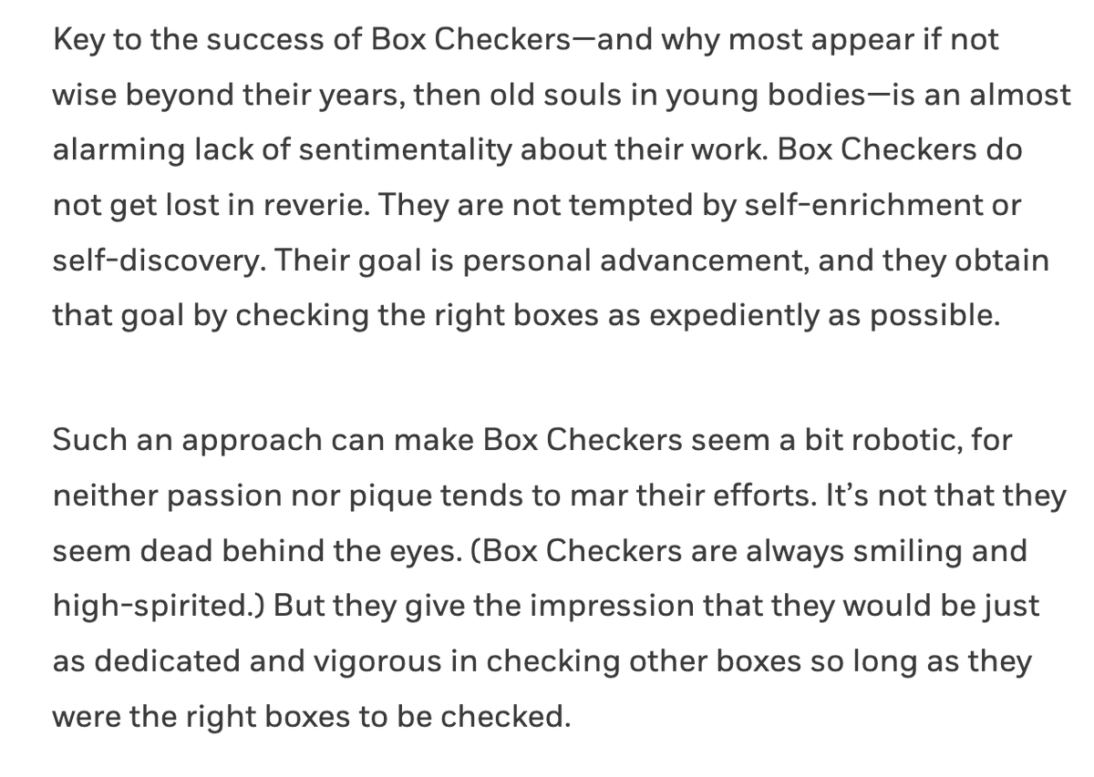 John Paul Rollert (@jprollert) on Twitter photo My essay for the Fall Issue of <a href="/chicagoboothrev/">Chicago Booth Review</a> on self-advancement, young strivers, and the spirit of The Box Checker.
chicagobooth.edu/review/the-pru… My essay for the Fall Issue of <a href="/chicagoboothrev/">Chicago Booth Review</a> on self-advancement, young strivers, and the spirit of The Box Checker.
chicagobooth.edu/review/the-pru…