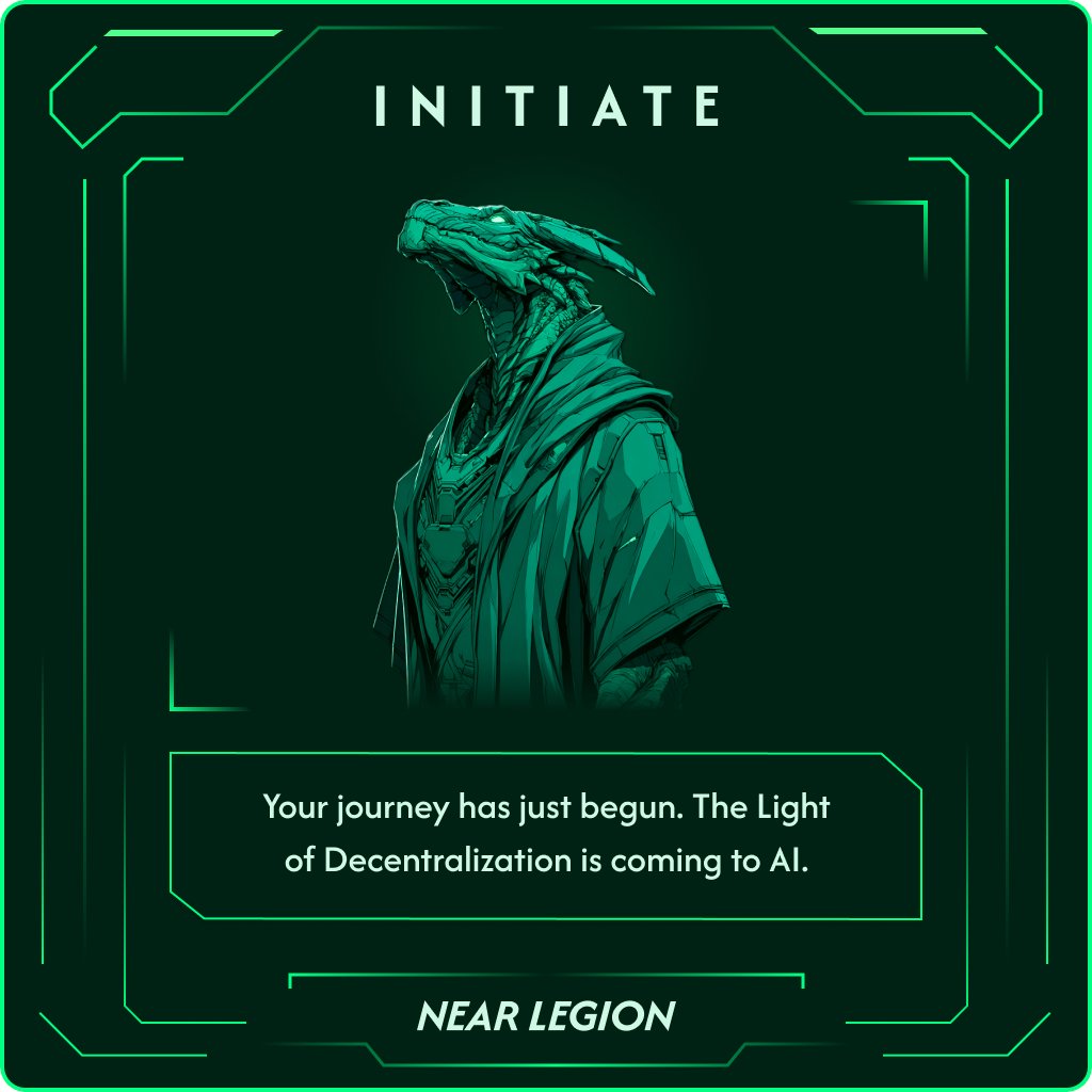 I've officially joined the NEAR Legion! 🛡️ Pledged 1% of my net worth to $NEAR and received my Initiate SBT. Ready for NEARvana! #NEARLegion #DecentralizedAI