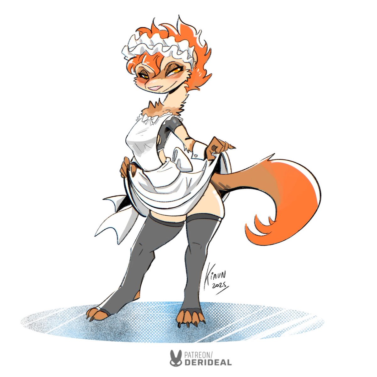 derideal's tweet photo. cute ferret maid ✨dook dook (comm ✏️) https://t.co/XDHBrj1ZB9