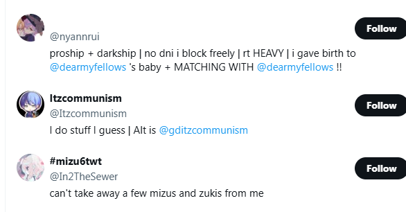 CHARMONYFEST's tweet photo. think you left out the part where i pointed out that some of your biggest meatriders are transphobes and proshippers that are totally okay with mizuki being a guy

thats my main problem with you https://t.co/WKRuG13iM5