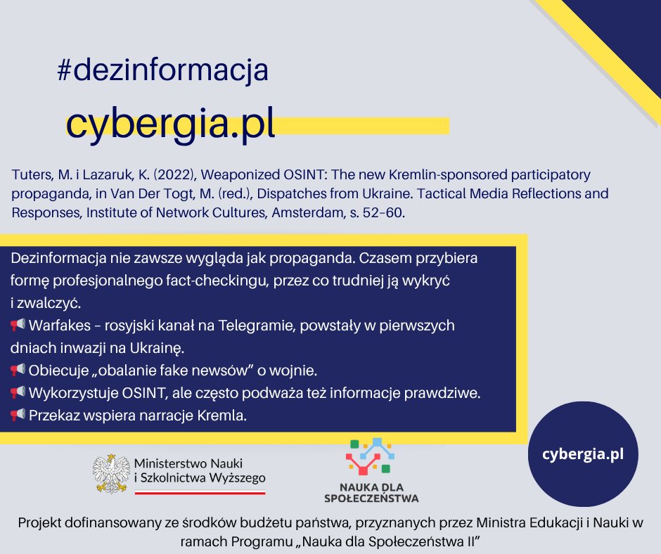 #Fact-checking nie zawsze służy walce z #dezinformacja – fałszywy fact-checking „obala”, by wzmacniać narracje propagandowe, co #Rosja stosuje w wojnie informacyjnej. @cybergia.pl <a href="/MNiSW_GOV__PL/">Ministerstwo Nauki i Szkolnictwa Wyższego</a>