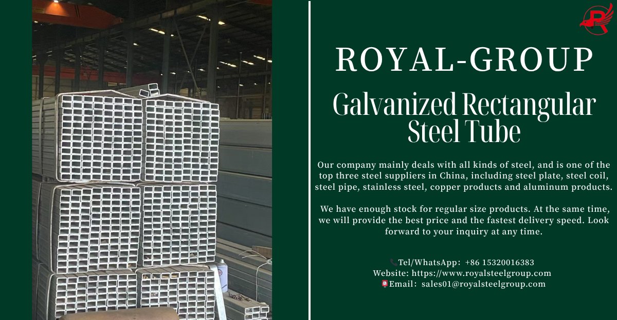 royalgroupltd's tweet image. Galvanized rectangular tube is a rectangular cross-section steel tube that has been hot-dip galvanized.
📞Tel/WhatsApp：+86 15320016383 
Website: royalsteelgroup.com 
📮Email：sales01@royalsteelgroup.com
#GalvanizedSquarePipe #GalvanizedSquareTube #GalvanizedRectangularTube