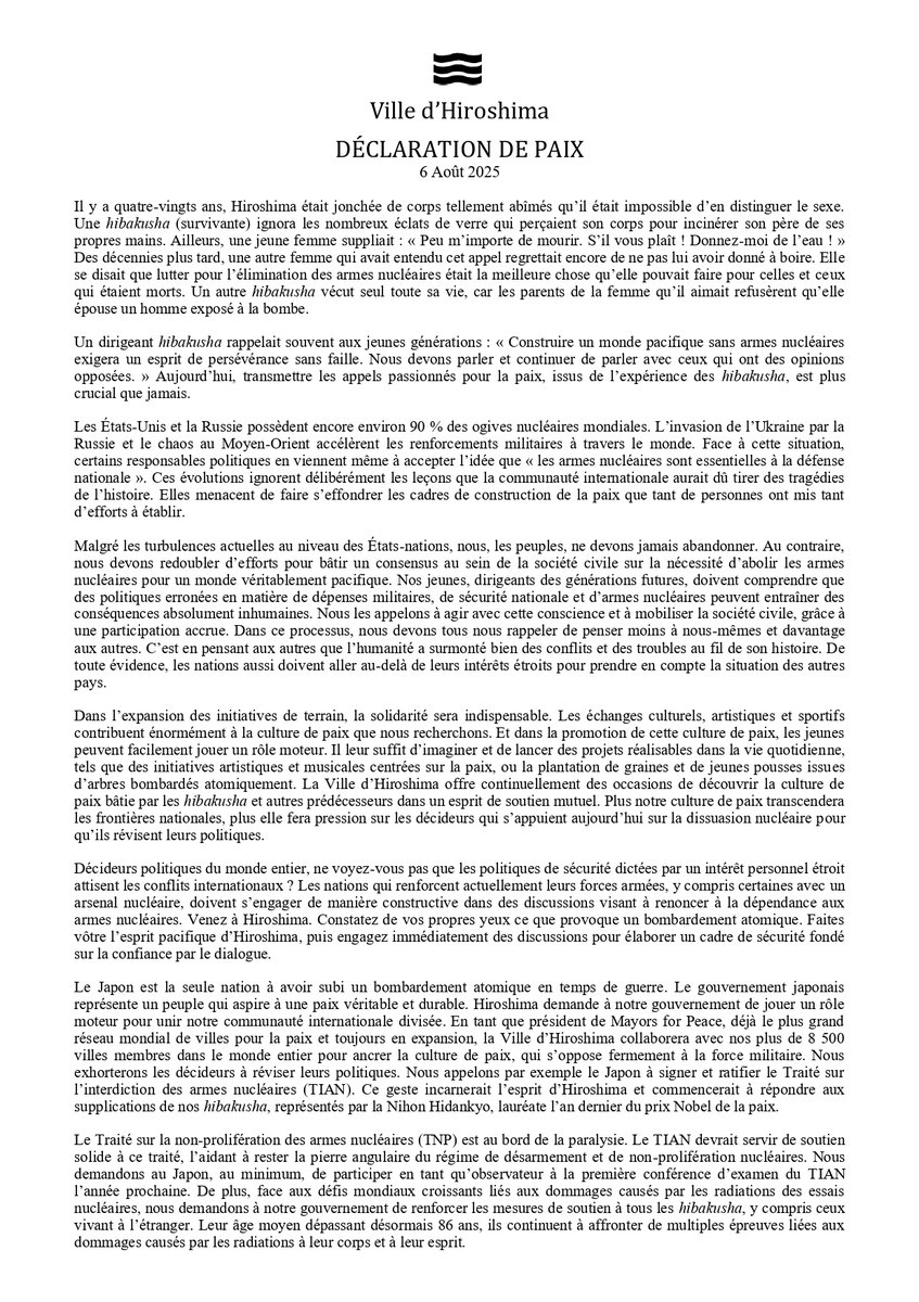 AFCDRP Maires pour la paix France tweet media