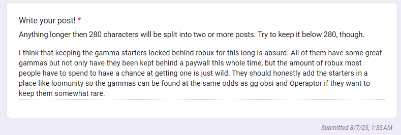 Hourly Loomian Legacy Confessions tweet media