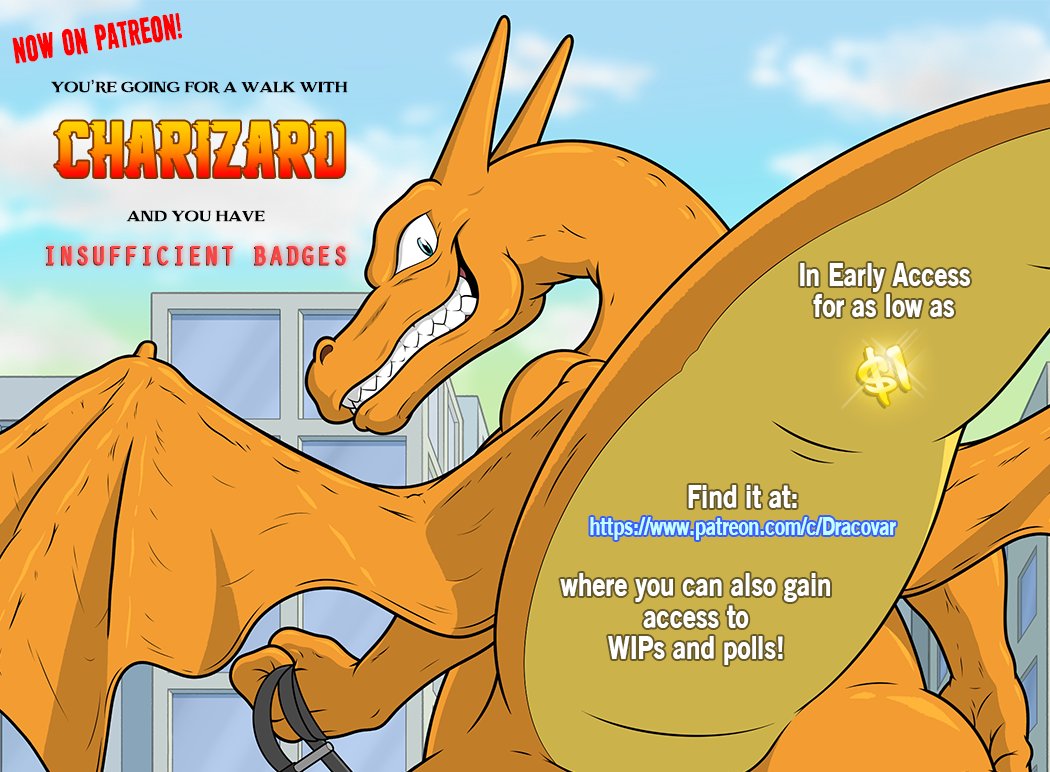 Now in Early Access! The GOOD ending for overleveling your pokémon without the right badges.

Has a regular, beckoning, and gaping versions, text/notext, and has themes of role reversal, public, ball leash, minor CBT, and one big asshole Charizard with one big Charizard asshole!