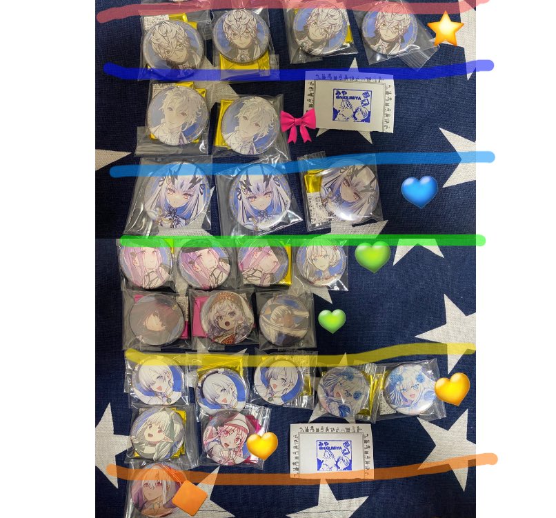 【譲渡】fgo フェス 缶バッジ 英霊召喚

譲）アスクレピオス.マーリン.メリュジーヌ
 他

求）定価

⭐️は🔶＋💛2
🎀は🔶💛から3
💙は🔶💛から2

都内手渡し、郵送