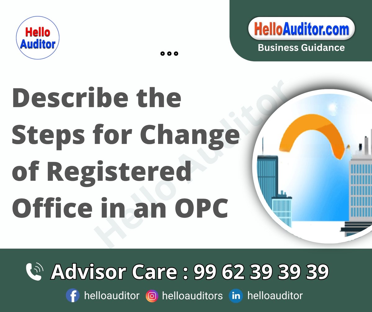 helloauditor's tweet image. Describe the steps for change of registered office in OPC

If you would like more information, please visit the page.
helloauditor.com/describe-the-s…

#registeredoffice #opc #changeofaddress #businesscompliance #companyregistration #legalrequirements #businesssteps