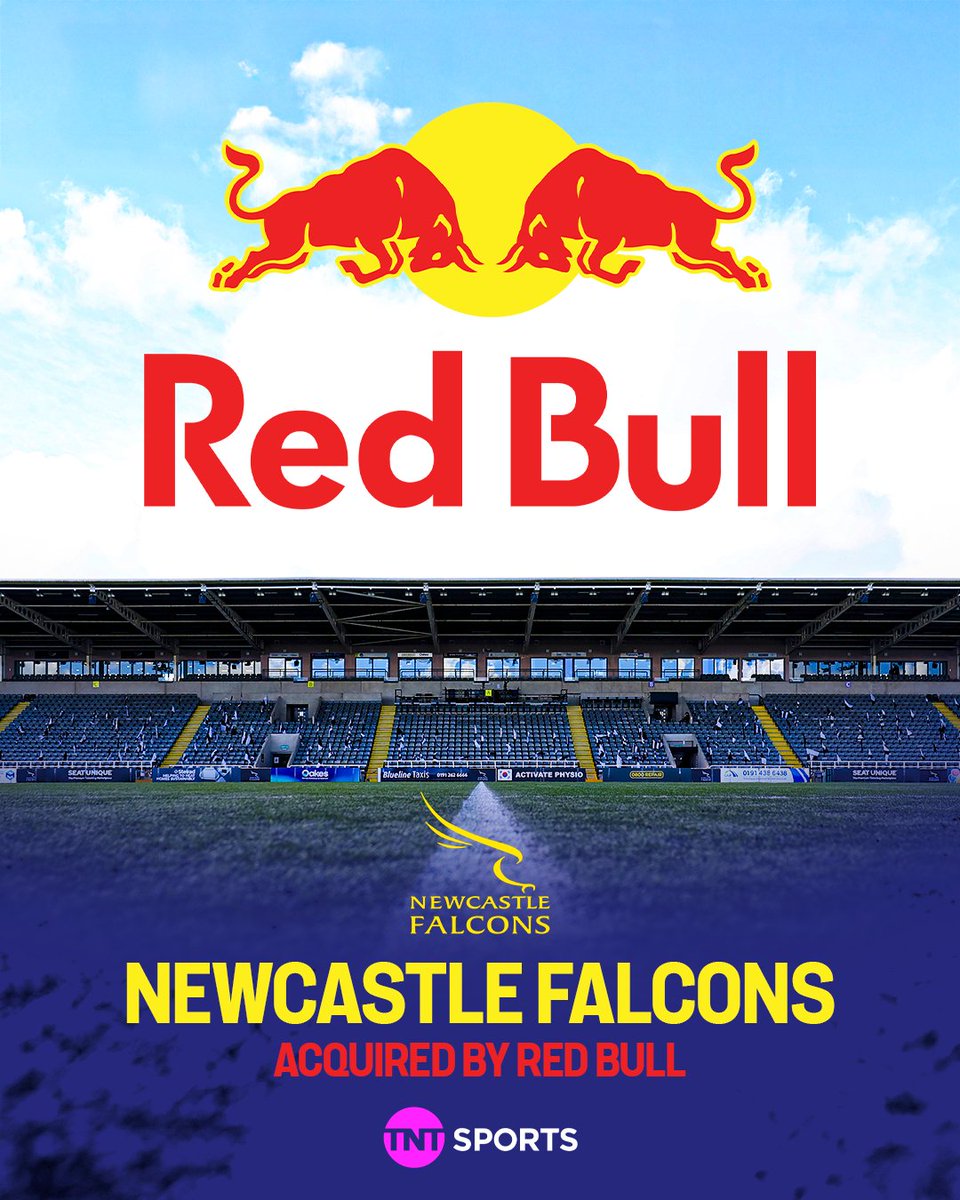 rugbyontnt's tweet image. A new era begins 🤝

Newcastle Falcons confirm takeover by Red Bull, renaming to Newcastle Red Bulls🪽