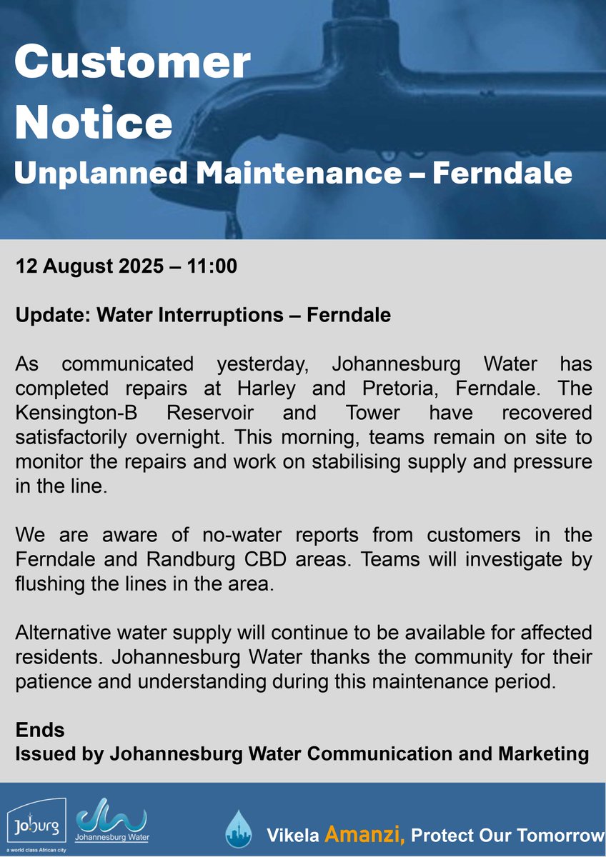 Johannesburg Water tweet media
